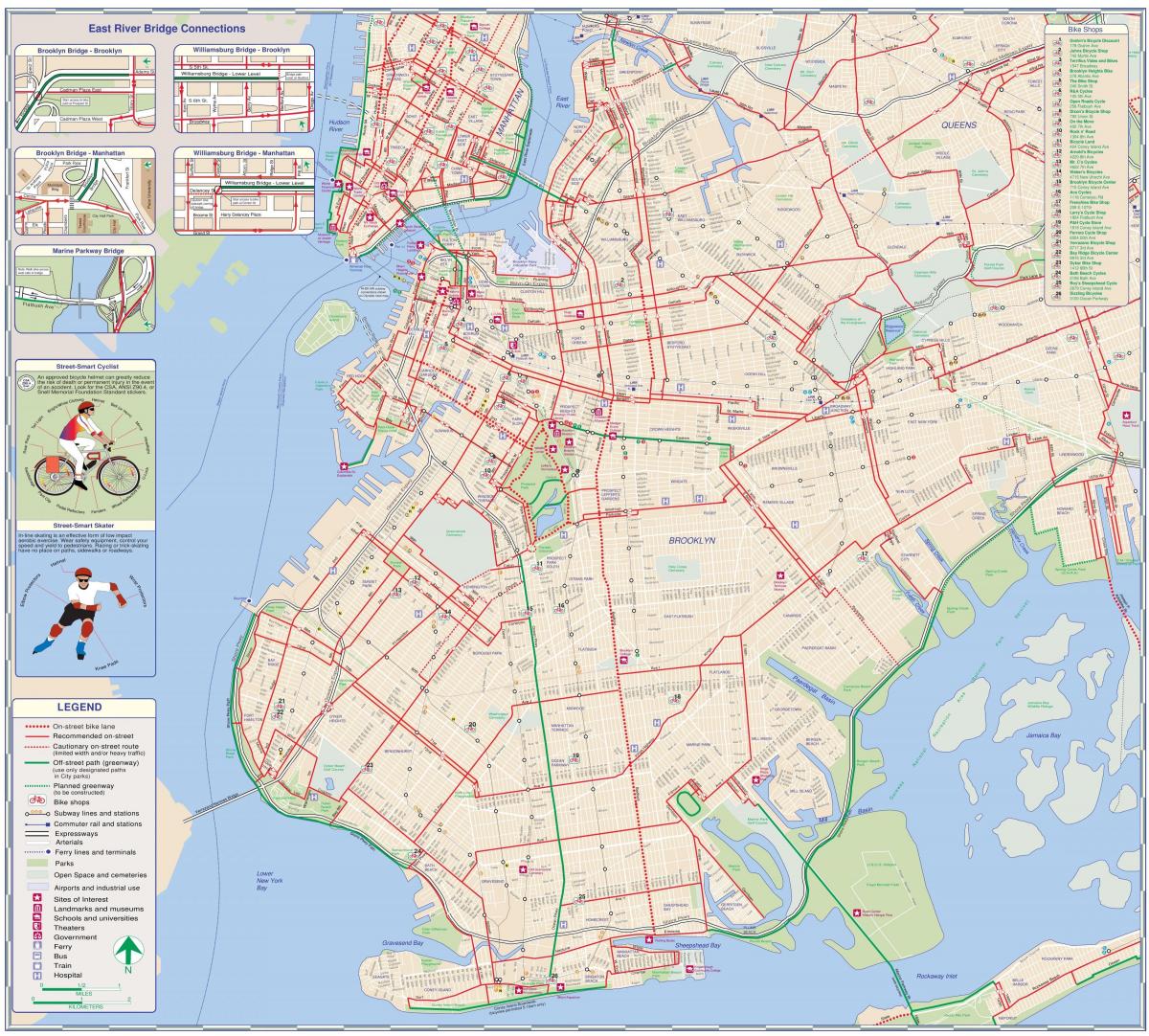 خريطة ممر الدراجات في بروكلين