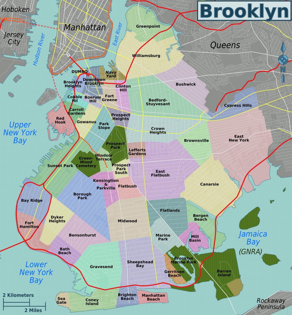 خريطة أحياء بروكلين
