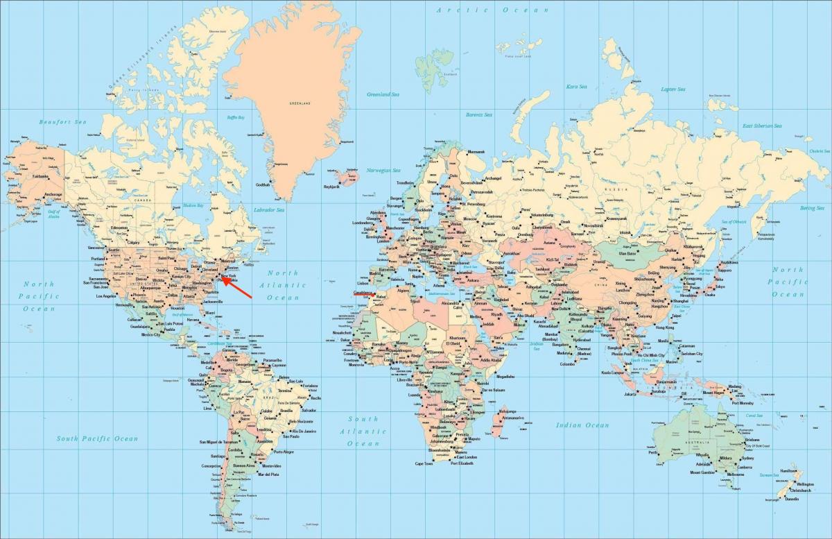 موقع بروكلين على خريطة العالم